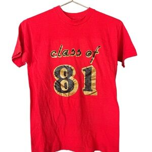 Super Soft Bright Red Class of 81 Vintage T-Shirt